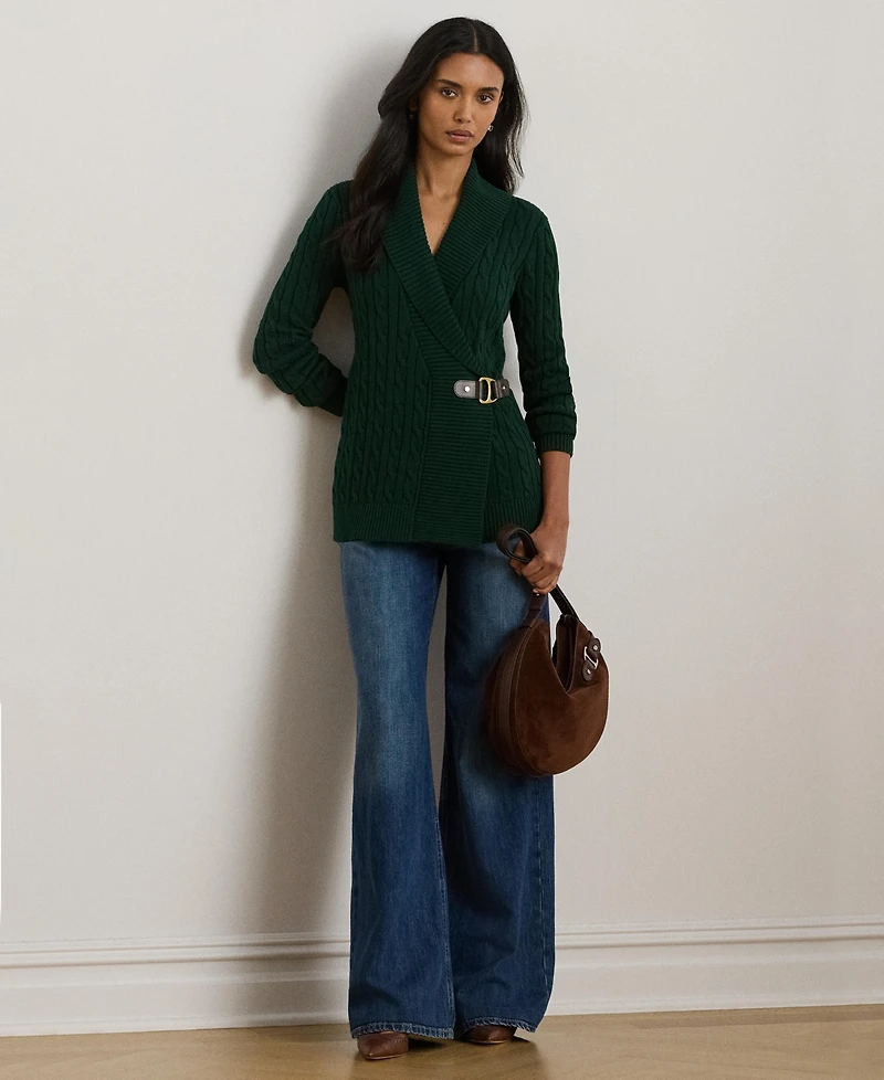 Lauren Ralph Women's Buckled Cotton Sweater