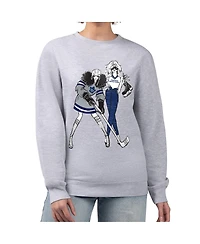 G-iii 4Her by Carl Banks Women's Heather Gray Toronto Maple Leaf's Hockey Girls Team Graphic Fleece Pullover Sweatshirt