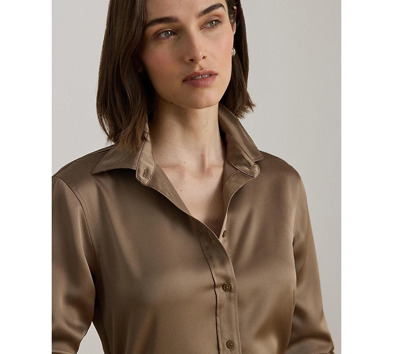 Lauren Ralph Women's Satin Charmeuse Shirt