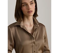 Lauren Ralph Women's Satin Charmeuse Shirt