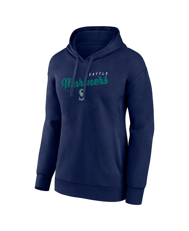 Logo Athletic Women's Navy Seattle Mariners Triumphant V-Neck Pullover Hoodie