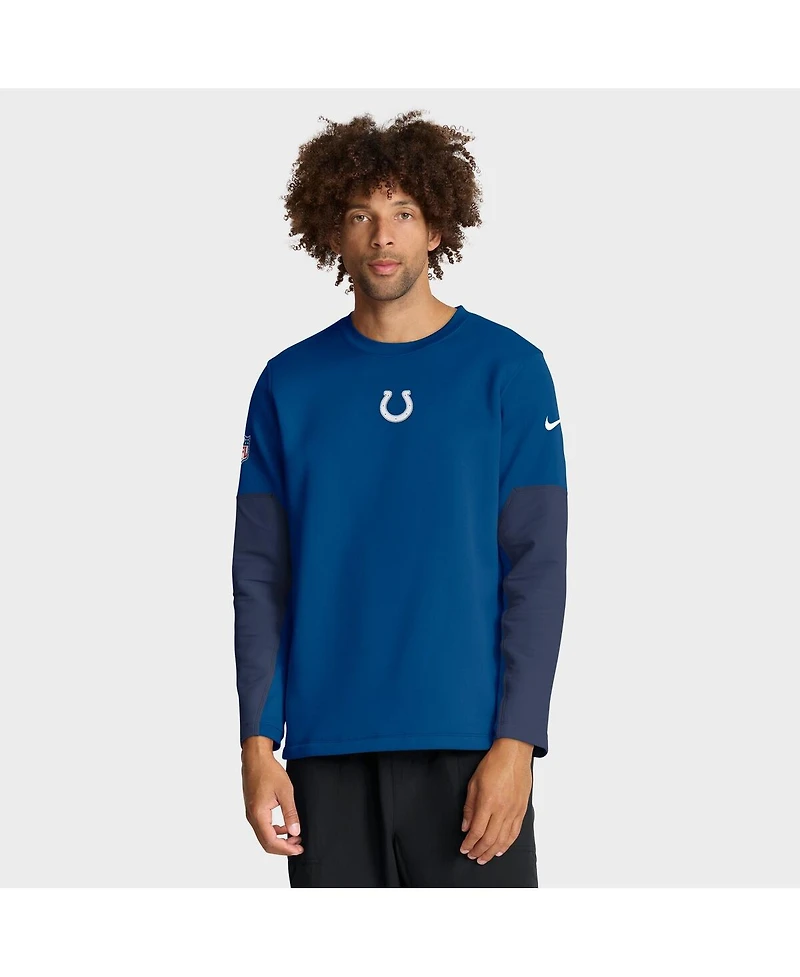 Nike Men's Royal Indianapolis Colts Sideline Coach Therma-fit Long Sleeve T-Shirt