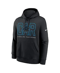 Nike Men's Black Carolina Panthers Busted Play Club Fleece Pullover Hoodie