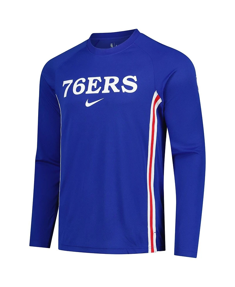 Nike Men's Royal Philadelphia 76ers 2025/26 Authentic Pre-Game Legend Dri-fit Long Sleeve Shooting Shirt