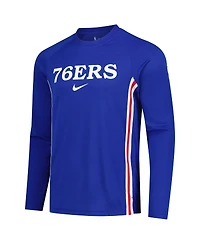 Nike Men's Royal Philadelphia 76ers 2025/26 Authentic Pre-Game Legend Dri-fit Long Sleeve Shooting Shirt