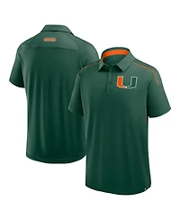 Fanatics Men's Green Miami Hurricanes Take the Lead Defender Raglan Polo Shirt