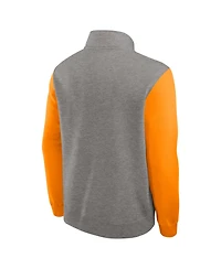 Nike Men's Heather Gray/Tennessee Orange Tennessee Volunteers Club Fleece Half-Zip Pullover Hoodie