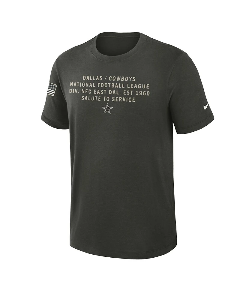 Nike Men's Forest Green Dallas Cowboys 2025 Salute to Service Sideline Slub Dri-fit T-Shirt