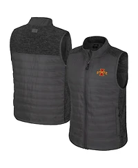Colosseum Men's Charcoal Iowa State Cyclones Nightman Full-Zip Puffer Vest