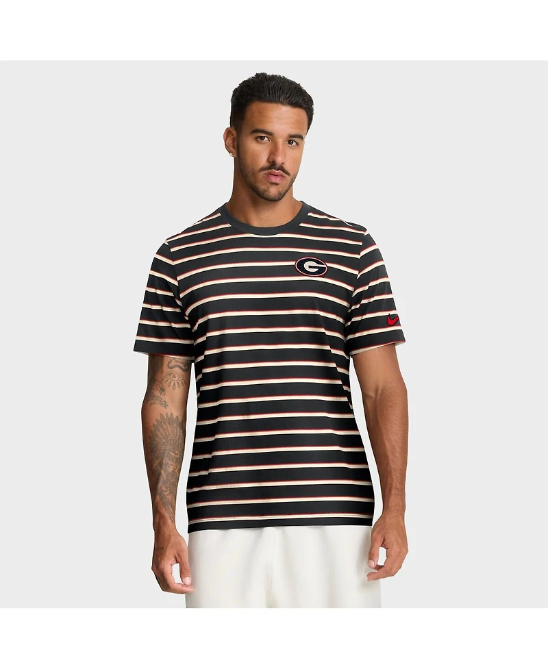 Nike Men's Black Georgia Bulldogs Athletic Prep Legacy Summit Stripe T-Shirt