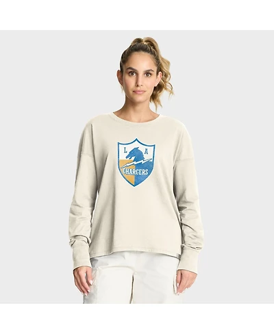 Fanatics Women's Cream Los Angeles Chargers Dove Legacy Long Sleeve T-Shirt