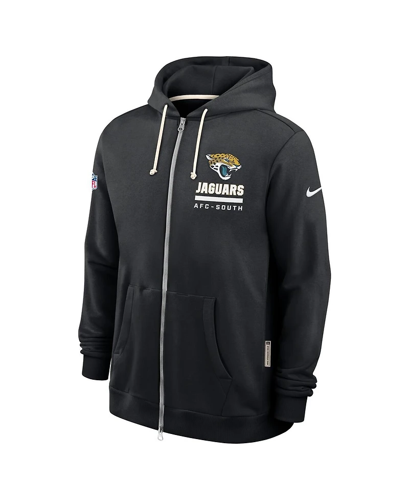Nike Men's Black Jacksonville Jaguars Sideline Standard Issue Utility Player Dri-fit Full-Zip Hoodie