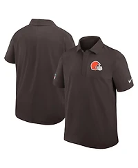 Nike Men's Brown Cleveland Browns Sideline Woven Dri-fit Polo Shirt