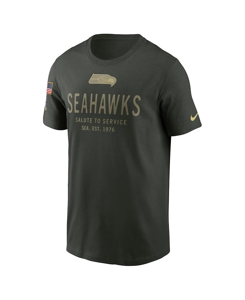 Nike Men's Forest Green Seattle Seahawks 2025 Salute to Service Sideline Primary Edge Dri-fit T-Shirt