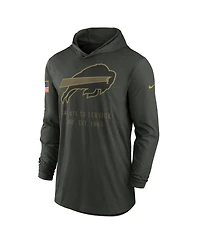 Nike Men's Forest Green Buffalo Bills 2025 Salute to Service Sideline Dri-fit Lightweight Hooded Pullover Hoodie