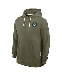 Nike Men's Olive Miami Dolphins 2025 Salute to Service Sideline Standard Issue Dri-fit Hoodie