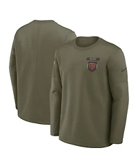 Nike Men's Olive Chicago Bears 2025 Salute to Service Sideline Coaches Therma-fit Long Sleeve Shirt