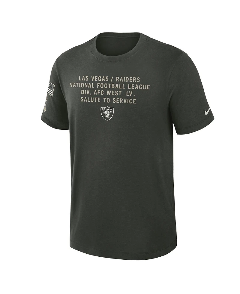 Nike Men's Dark Green Las Vegas Raiders 2025 Salute to Service Sideline Slub Dri-fit T-Shirt