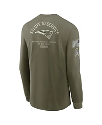 Nike Men's Olive New England Patriots 2025 Salute to Service Sideline Long Sleeve T-Shirt