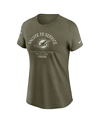 Nike Women's Olive Miami Dolphins 2025 Salute to Service Sideline T-Shirt
