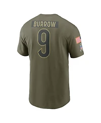 Nike Men's Joe Burrow Olive Cincinnati Bengals 2025 Salute to Service Name Number T-Shirt