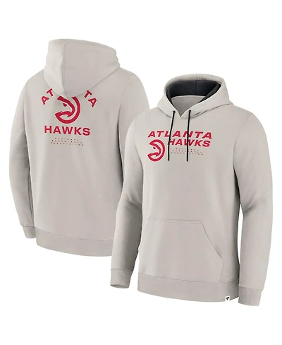Fanatics Men's Off White Atlanta Hawks Crossover Collection Blocked Shot Premium Pullover Hoodie