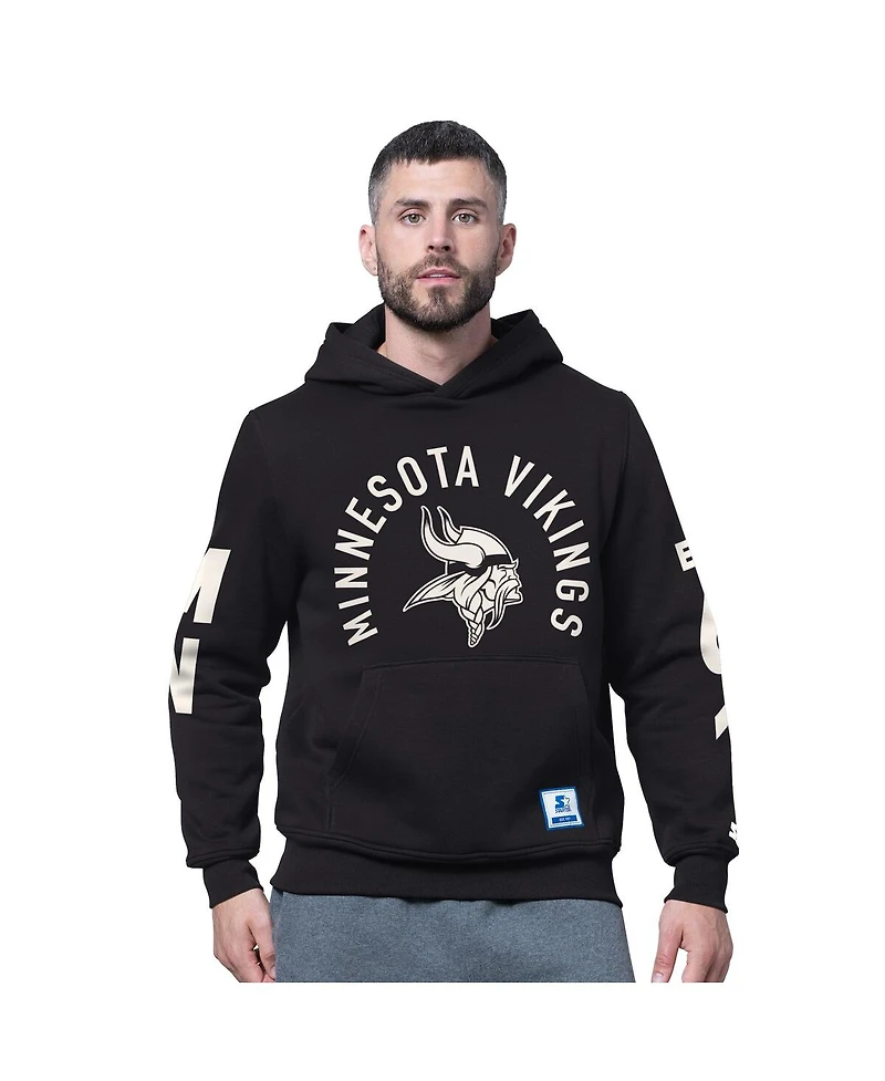 Starter Men's Black Minnesota Vikings Handoff Fleece Hoodie Sweatshirt