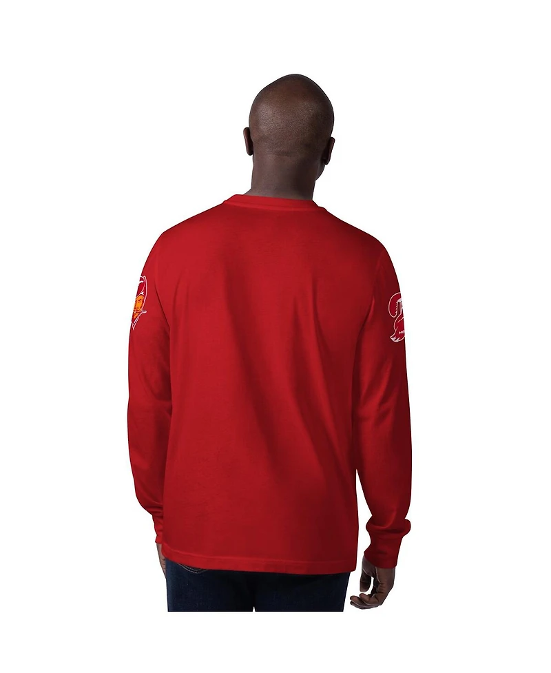 Starter Men's Red Tampa Bay Buccaneers Extreme Clutch Hit Logo Long Sleeve T-Shirt