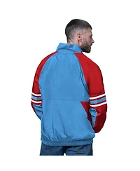 Starter Men's Light Blue Houston Oilers Gridiron Classics Logo Prospect Half-Zip Pullover Hoodie
