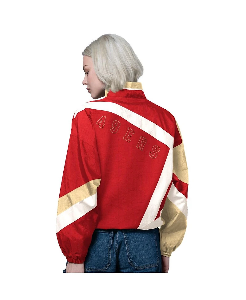 Starter Women's Scarlet/Gold San Francisco 49ers 1st Quarter Full-Zip Windbreaker Jacket