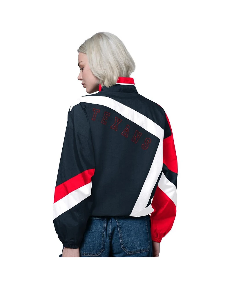 Starter Women's Navy/Red Houston Texans 1st Quarter Full-Zip Windbreaker Jacket