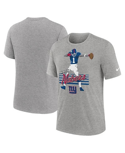 Nike Men's Malik Nabers Heather Gray New York Giants Player Graphic T-Shirt