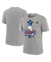 Nike Men's Malik Nabers Heather Gray New York Giants Player Graphic T-Shirt