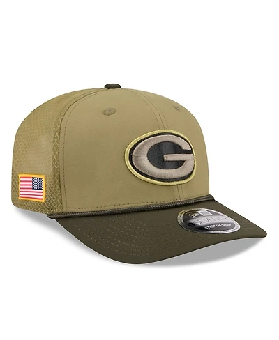 New Era Men's Green Green Bay Packers 2025 Salute to Service 9SEVENTY Adjustable Hat
