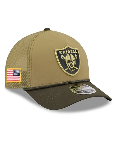 New Era Men's Green Las Vegas Raiders 2025 Salute to Service 9FORTY A-Frame M-Crown Adjustable Hat