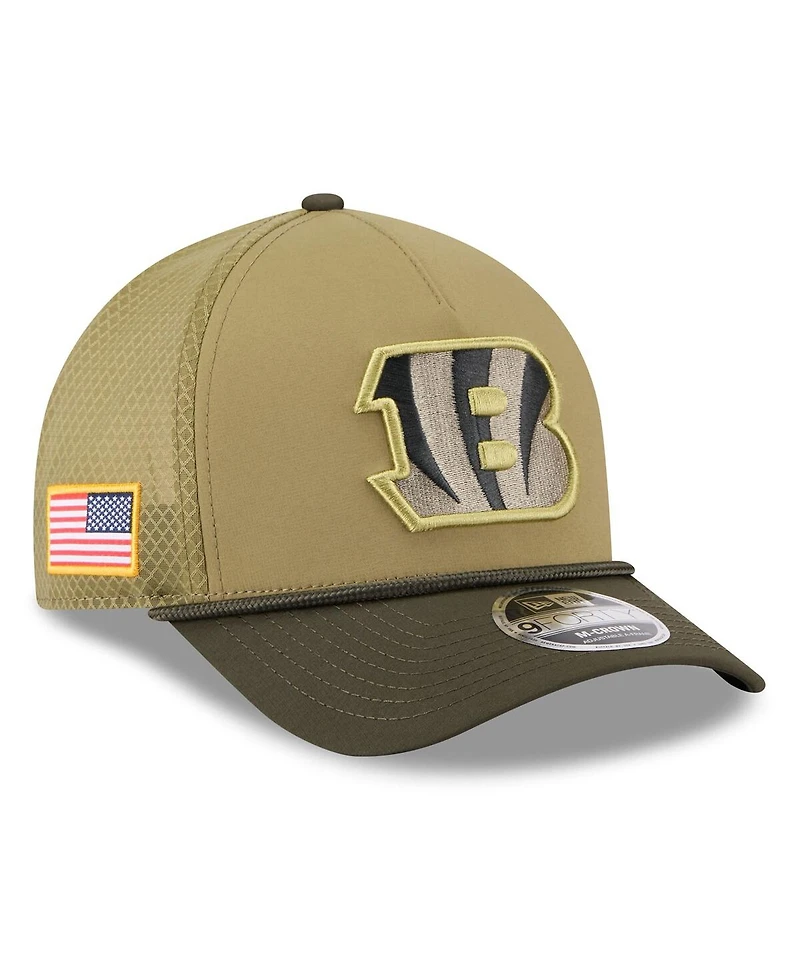 New Era Men's Green Cincinnati Bengals 2025 Salute to Service 9FORTY A-Frame M-Crown Adjustable Hat