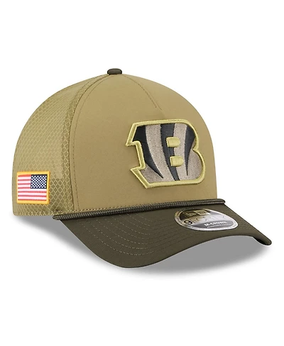 New Era Men's Green Cincinnati Bengals 2025 Salute to Service 9FORTY A-Frame M-Crown Adjustable Hat