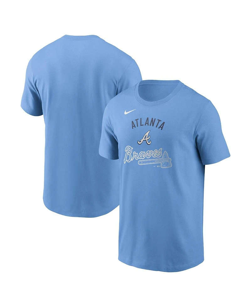 Nike Men's Light Blue Atlanta Braves Early Innings Stack T-Shirt