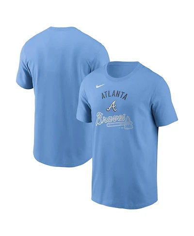 Nike Men's Light Blue Atlanta Braves Early Innings Stack T-Shirt
