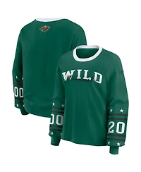 Wear by Erin Andrews Women's Green Minnesota Wild Long-Sleeve Sport T-Shirt