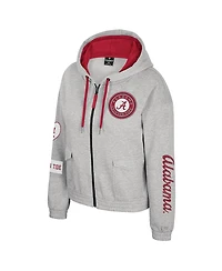 Colosseum Women's Gray Alabama Crimson Tide Alfie Full-Zip Hoodie Jacket