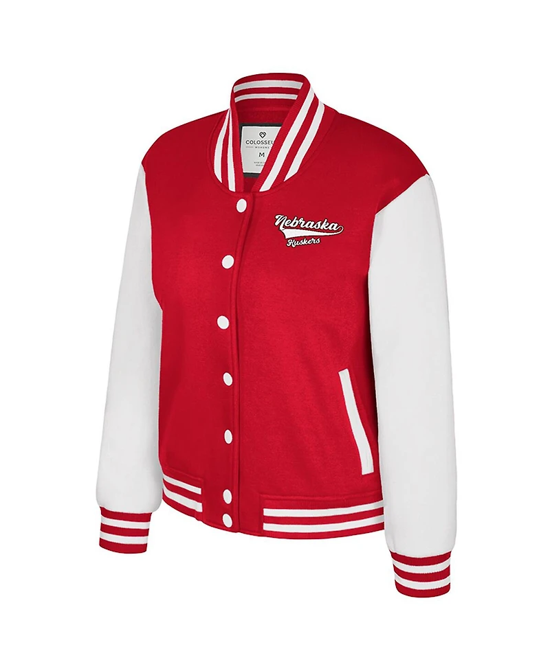 Colosseum Women's Texas Scarlet Nebraska Huskers French Baguette Full Snap Fleece Jacket