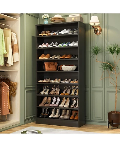 Aheaplus 9-Tier Wood Shoe Storage Cabinet (Holds 40-45 Pairs)