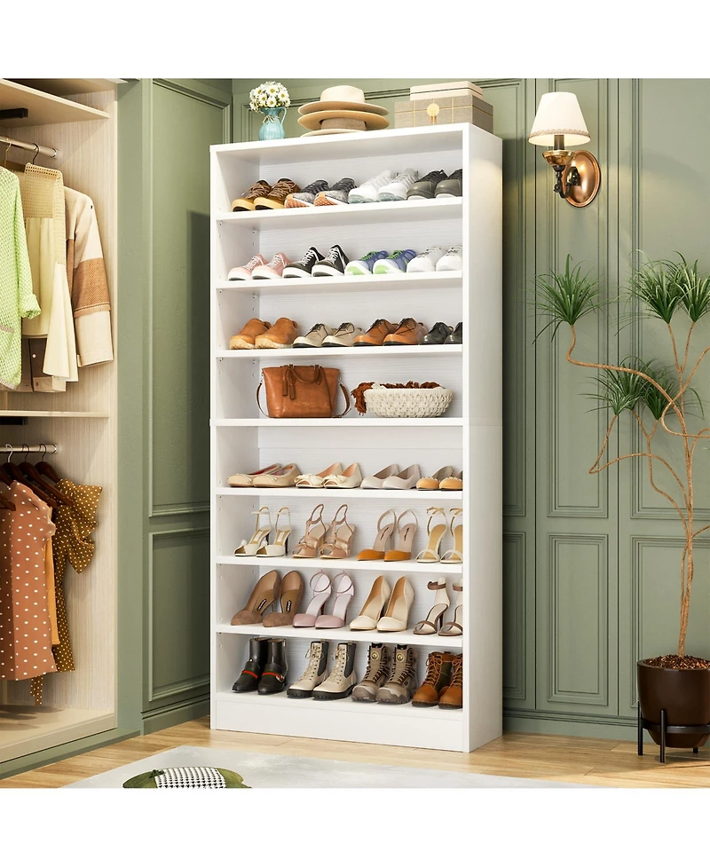 Aheaplus 9-Tier Wood Shoe Storage Cabinet (Holds 40-45 Pairs)