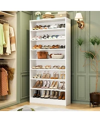 Aheaplus 9-Tier Wood Shoe Storage Cabinet (Holds 40-45 Pairs)