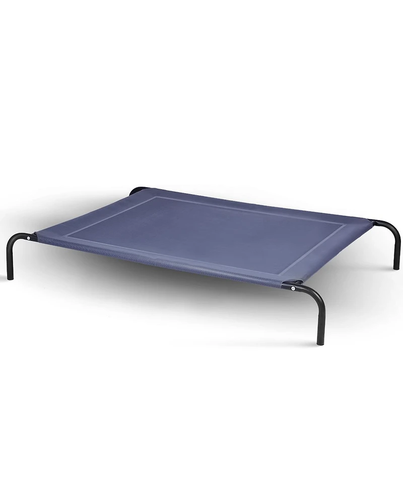 Gymax Large Dog Cat Bed Elevated Pet Cot Indoor Outdoor Camping Steel Frame Mat -Xl