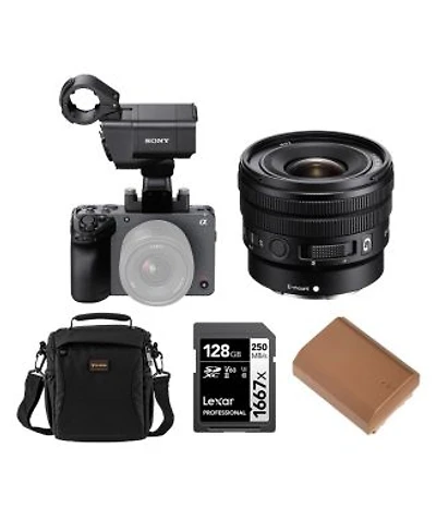 Sony Fx30 Super 35 Cinema Line Camera With Xlr Handle Unit With E Pz 10 20mm F 4 G Lens Np Fz100 17.3wh 7.2v 2400mah Lithium Ion Battery Pack