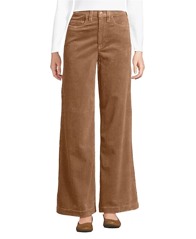 Lands' End Women's Tall High Rise Wide Leg Corduroy Pants