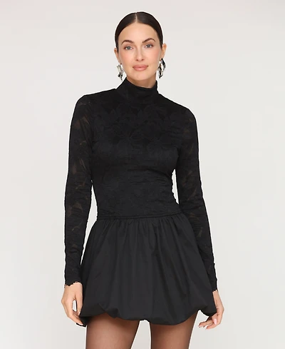 Avec Les Filles Women's Mock Neck Mini Dress
