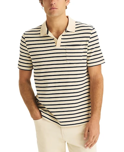 Nautica Men's Striped Short Sleeve Polo Shirt